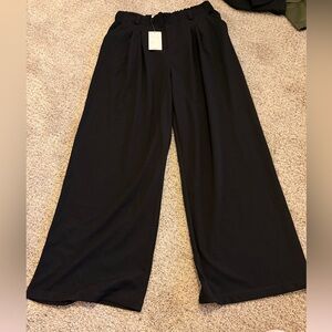 HALARA Black Wide-Leg Waffle Pants XL Tall